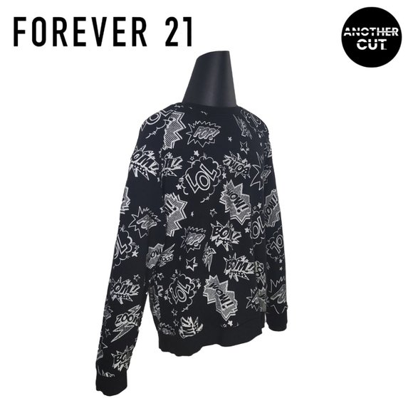 Forever 21 Sweatshirt Comic Graphic Long Sleeve PREOWNED/USED - Picture 2 of 4